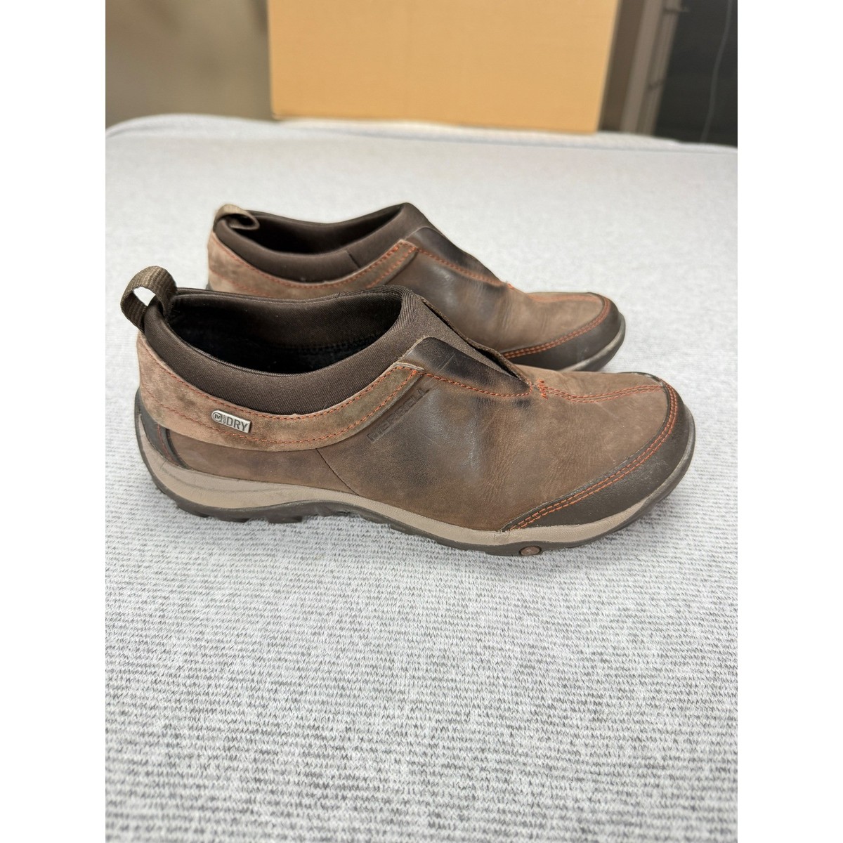 Merrell M-Select DRY Waterproof Slip On Shoes Brown Leather Womens 7 J69276