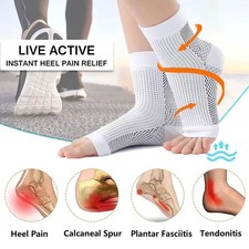 3Pairs Ankle Compression Socks Brace Support Plantar Fasciitist Men Women