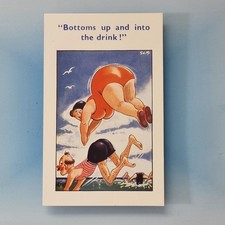 Comic Postcard C1965 Fat Lady Diving Seaside Into The Drink Skip Coastal Cards
