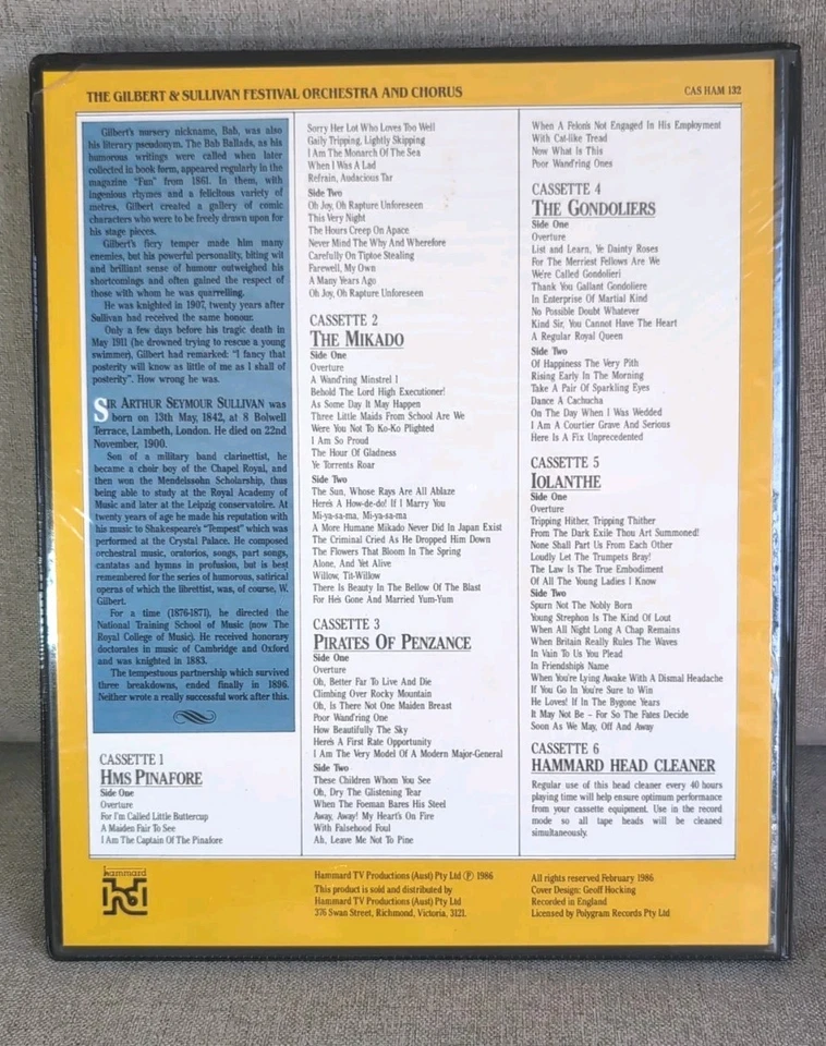 The Gilbert & Sullivan Festival Chorus Orchestra 6 Tapes Box Set Good Condition - Image 2 of 4
