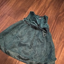 Goodlad Dark Green Velvet Lace Formal Dress Flower Girl Size 4T