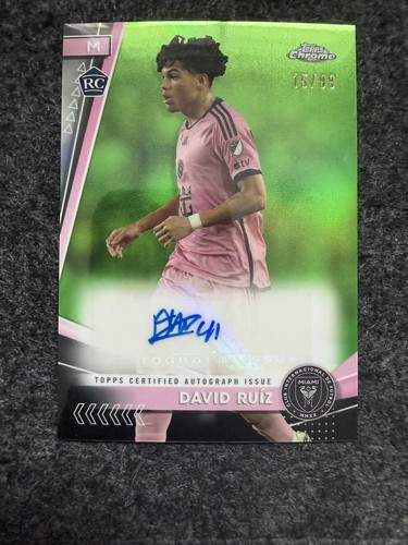 2024 Topps Chrome MLS David Ruiz Auto RC Neon Green Refractor #/99 Inter
