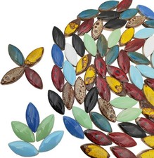 Ceramic Mosaic Tiles - 1.1lb Mixed Color Leaf Pieces for Crafts