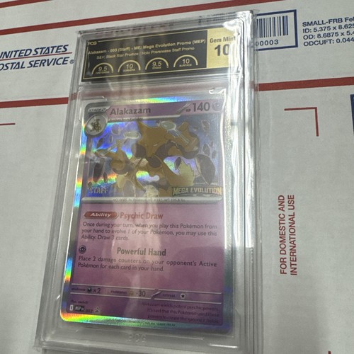 Pokemon 2025 MEP Alakazam Staff Prerelease Promo #003 PSG GEM MINT 10