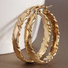 Argollas Aretes en Oro 10K Joyería de Moda Regalo Para Mujer Pendientes Colgante