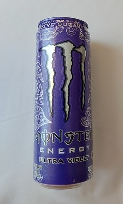Empty MONSTER ENERGY can HONG KONG 355ml ZERO ULTRA VIOLET Ginseng