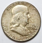 1956 50c Franklin Silver Half Dollar - RAW - Toned - Nice Luster