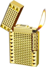 Soft Flame Cigar Lighter with Adjustable Flame Dial, Vertical Ignition Roller