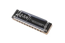 SUZUKI MANJI M-20 10-Hole Harmonica in D Key, Silver