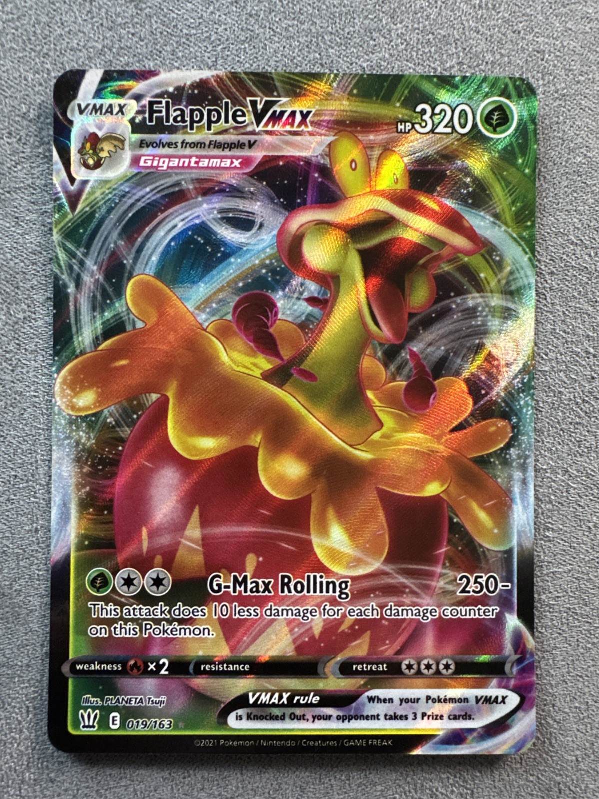 Pokemon TCG SWSH05: Battle Styles Flapple VMAX #019/163 Ultra Rare NM
