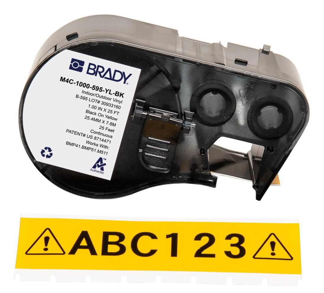Brady M4C-1000-595-YL-BK BMP41/BMP51/BMP53/M511 Label