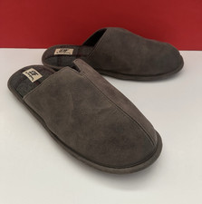 Dearfoams Men's Grey Scuff Cozy Slip-on Memory Foam Slippers Shoes Sz L 11-12