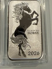 2026 AUS 1 oz Silver Rectangular Lunar Year of the Horse Coin