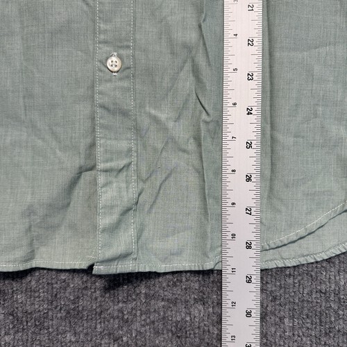 J Crew Shirt Mens Medium Green Secret Wash Poplin Classic Fit Long Sleeve Pin - Picture 8 of 12