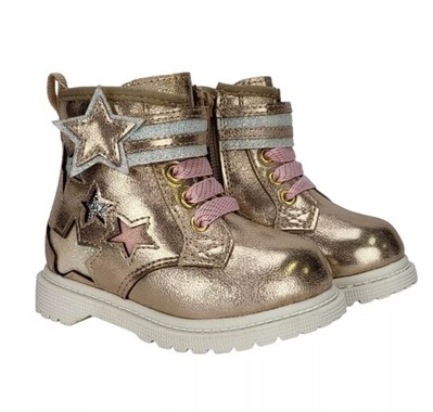 Wonder Nation Girls Metallic Gold Star Boots - Toddler Size 5 -  High-Tops Shoes