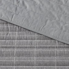 King Flannel Windowpane Quilt Charcoal Gray - Threshold