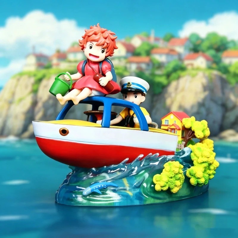 Figurine Ponyo et Sosuke bateau de 14cm comme idée cadeau pour otaku