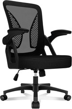 Durrafy High Back Ergonomic Office Chair - Flip-Up Arms - Lumbar Support - Black