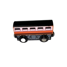 VTG Wooden & Magnetic Orange Passenger Train Car Brio/Thomas Train Compatible