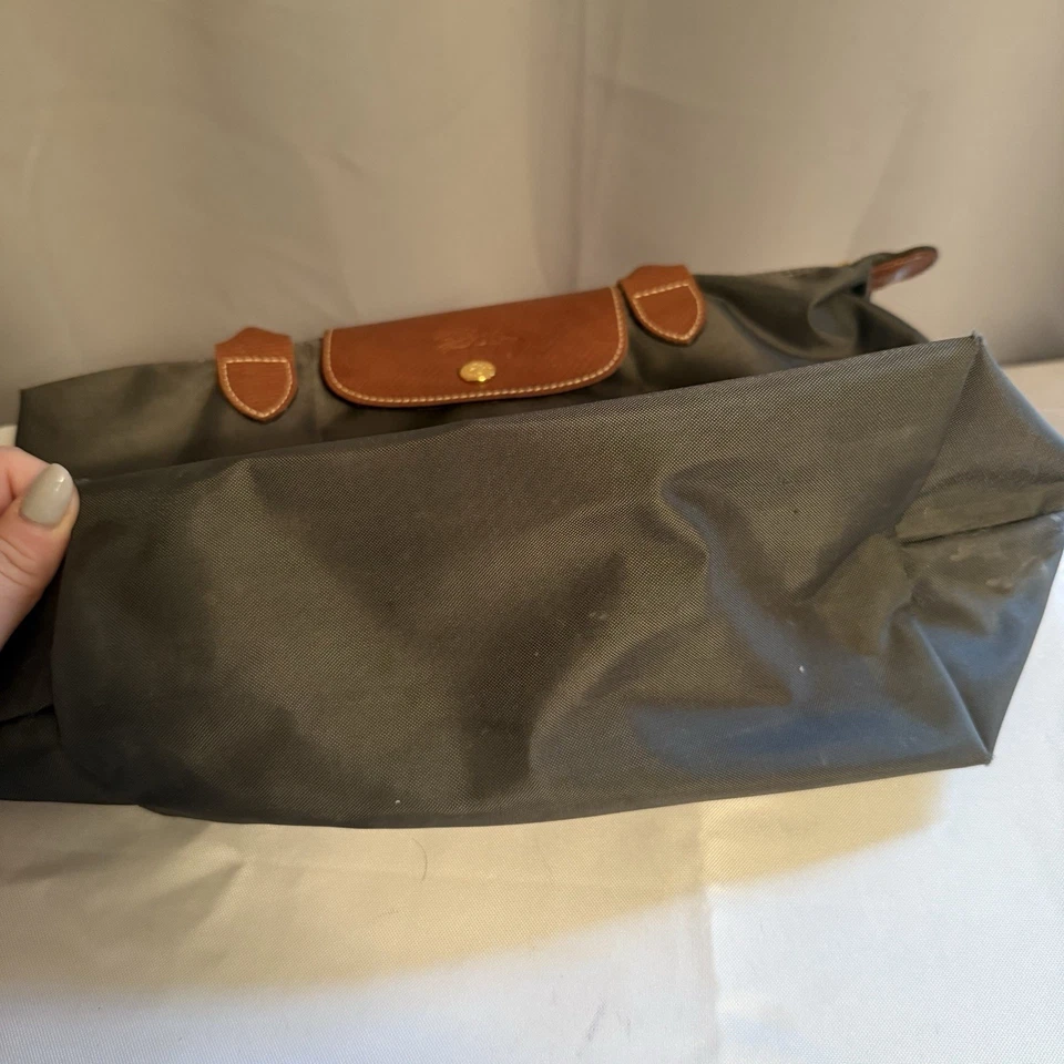 Longchamp Le Pliage Shopping Depose Plegable Diseñador Bolso de Mano Cartera Gris Foto 4 de 4