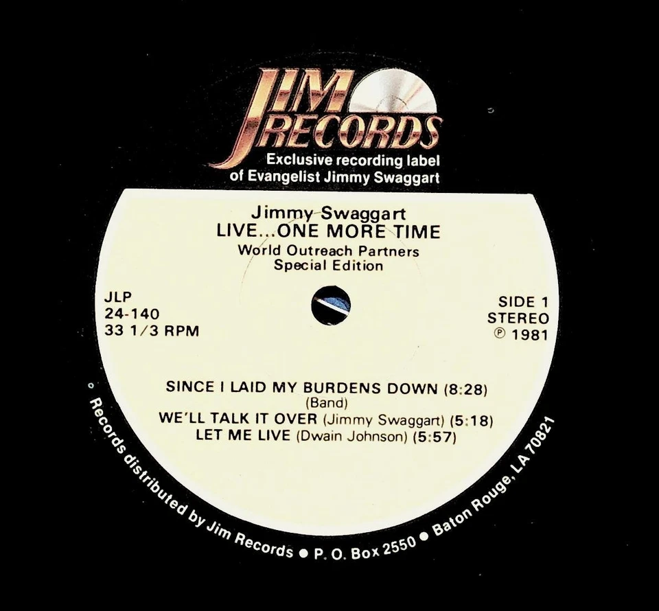 Jimmy Swaggart Live One More Time LP 1981 Jim Records Gospel - Imagem 3 de 4