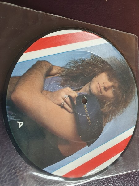EX/EX! BON JOVI LIVIN' ON A PRAYER VINILO 7" 45 PICTURE DISC living 2