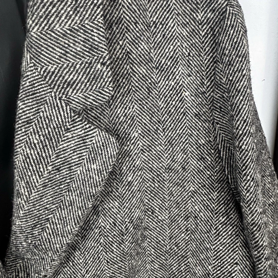 Casaco longo vintage Andover Tweeds feminino lã tweed espinha de peixe tamanho 12 Heritage Prep - Imagem 3 de 4