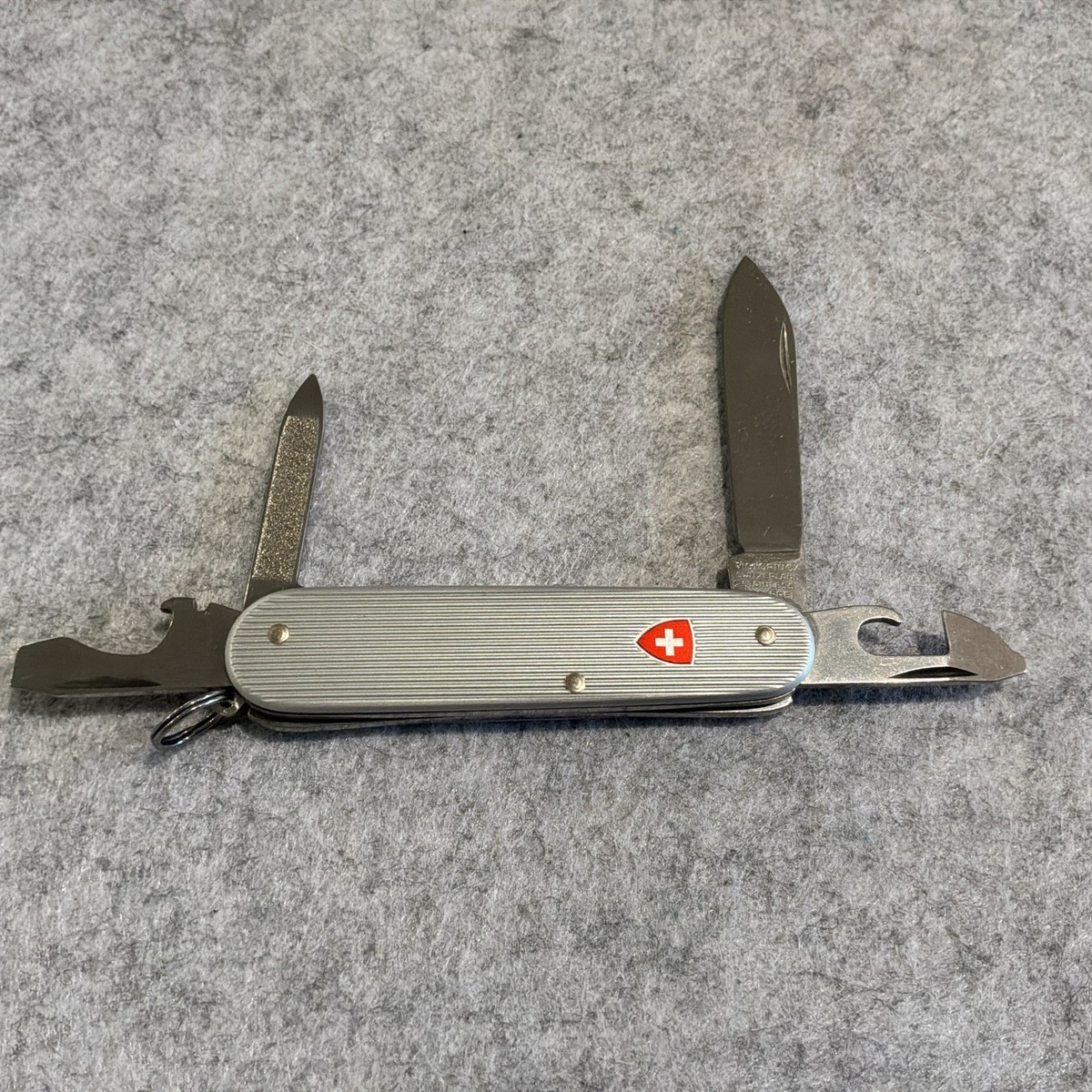 Victorinox Swiss Army Knife Silver Alox Old Cross Cadet 84mm New