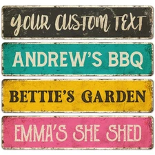 Custom Rustic Sign, Personalized Decor Street Signs Gift, 32x8 Inches, ACM, F...