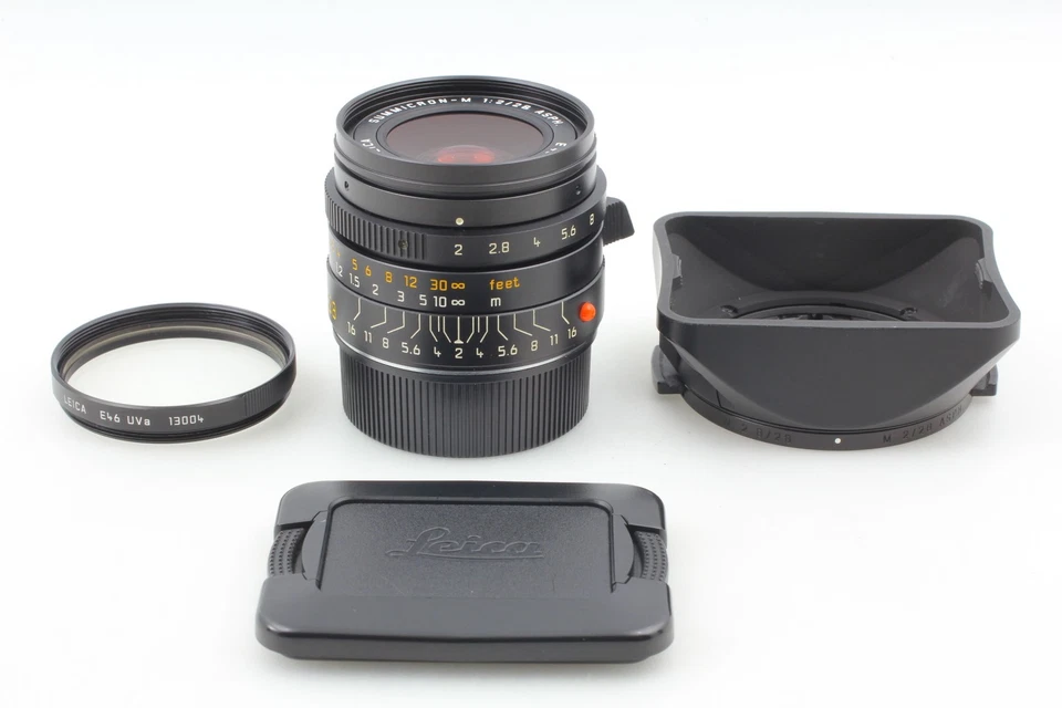 [COMO NUEVO con capucha] Lente Leica Summicron M 28 mm f/2 ASPH E46 negra 11604 de JAPÓN Foto 2 de 4