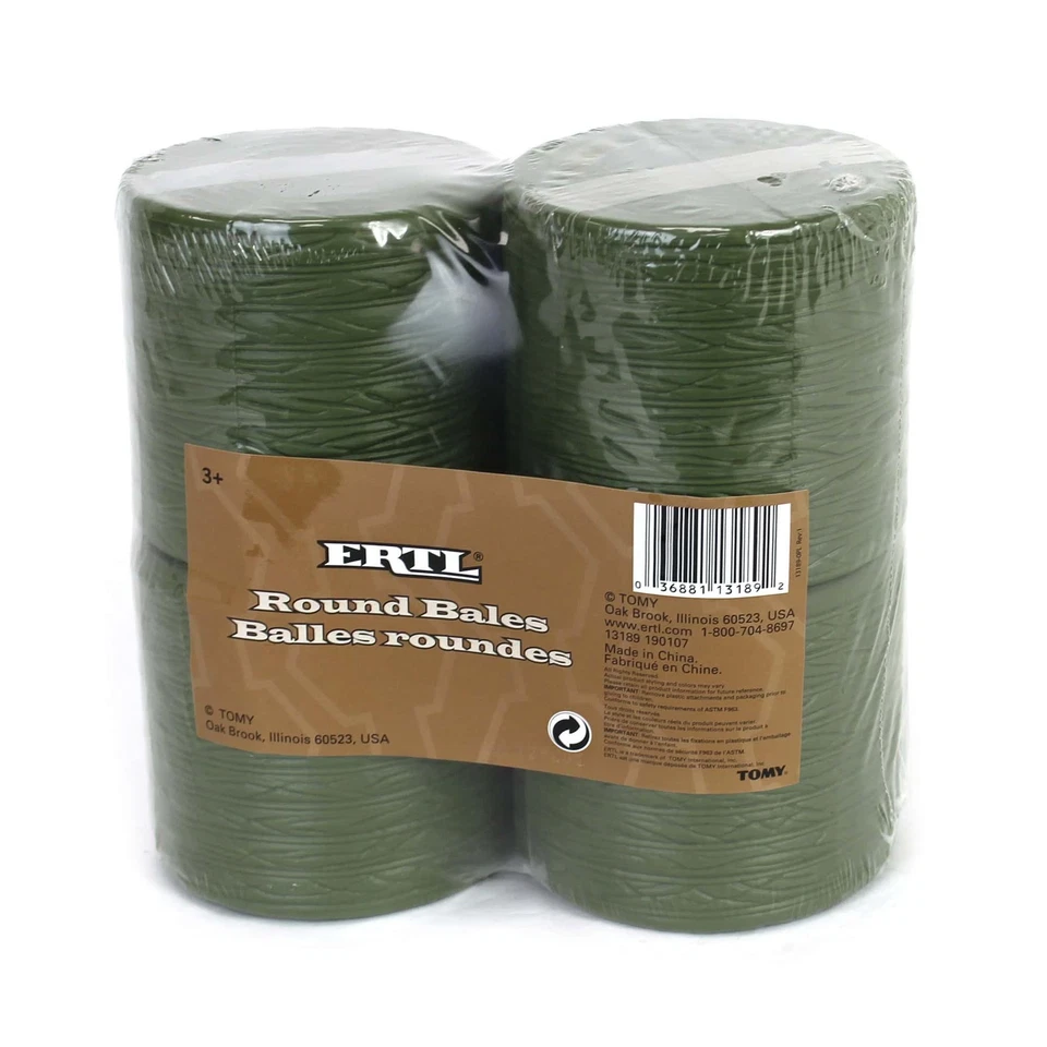 4 Pack of 1/16th Round Hay Bales Straw by ERTL TOMY ZFN13189 13189 - Image 2 of 3