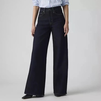 Levi's Women's 728 High-Rise Wide Leg Jeans - Retro Rinse Dark Wash Siz 00 24x32