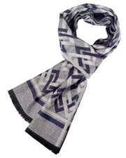Men's Winter Warm Scarf with Tassels Soft Classic Mens 16 gray geometric