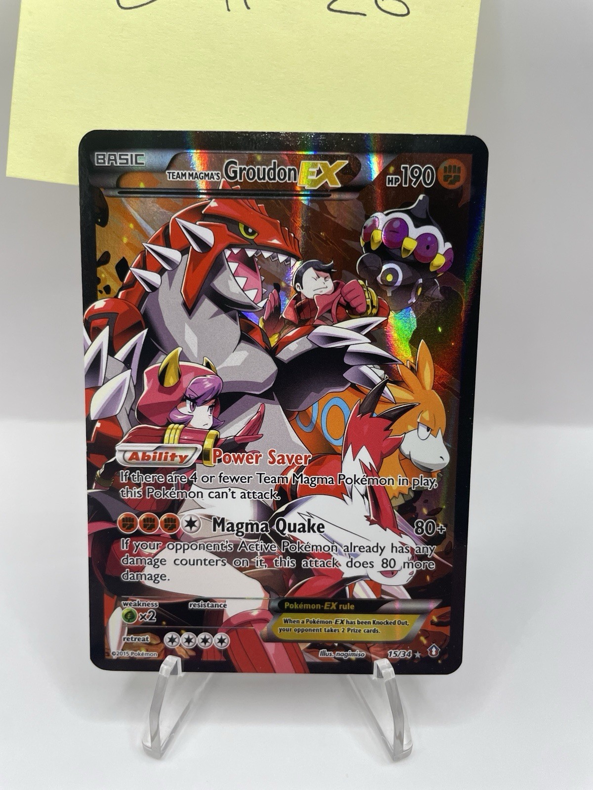 Team Magma's Groudon EX 15/34 Double Crisis Holo Clean