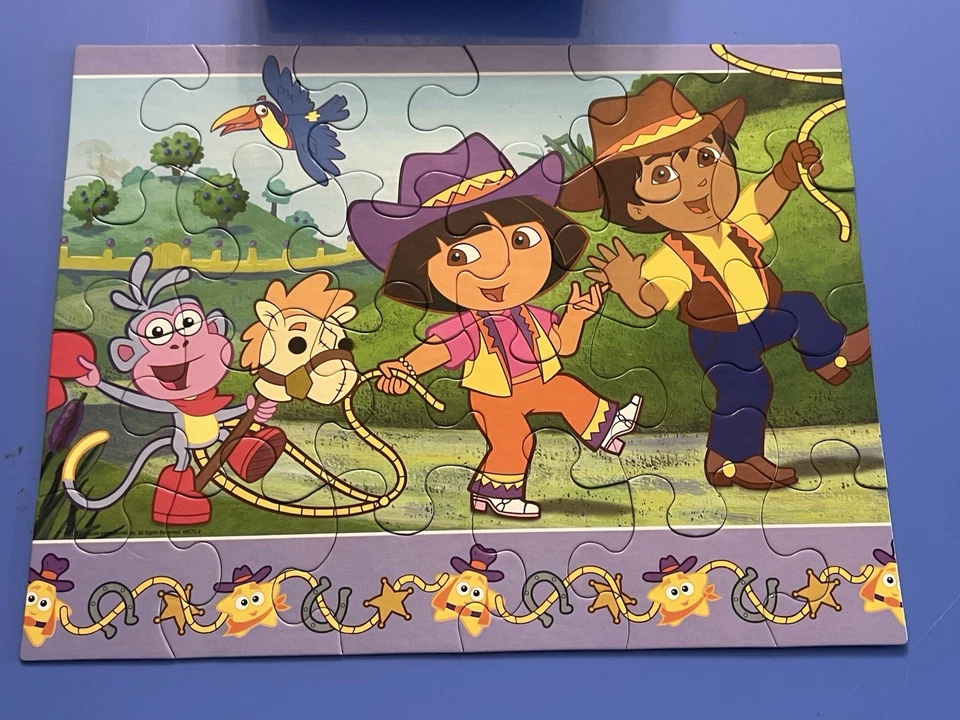 Nick Jr Dora La Exploradora 24 Piezas Puzzle Diego, Botas, Vaquera, Vaquera COMPLETO Foto 2 de 4