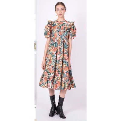 Laura Ashley x BATSHEVA May Dress in Seren Floral cottagecore midi dress size 2