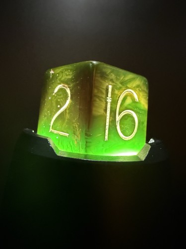"Cubo duplicador de baquelita verde Catalin Backgammon de colección 1"""