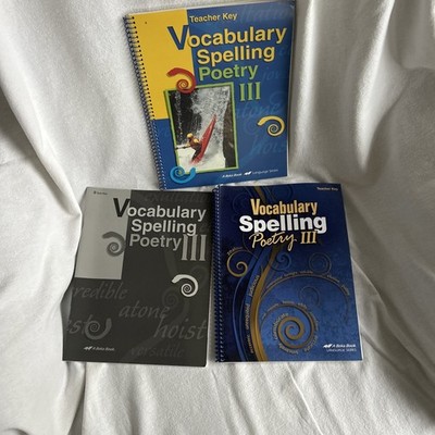 Abeka Vocabulary Spelling III Poetry Teacher - 3 Books ab1