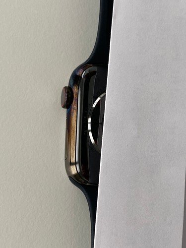 Apple Watch Series 8 45mm Cellular Graphite Stainless Steel Midnight Sport Band - Photo 5 sur 10