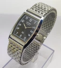 Rare vintage Seiko Slim Tank Quartz Japan Made Black Dial Men's Wrist Watch