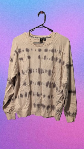 Volcom Women's Sweater I Dye 4 This Sweater - Sand Pullover Cardigan Large - Picture 2 of 5
