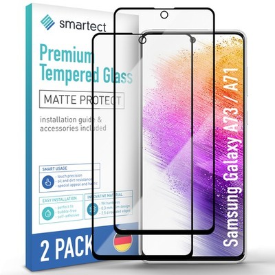 2x Schutzglas Panzerfolie Full Screen Matt für Galaxy A73 / A71 Displayschutz