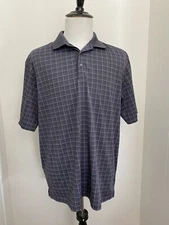 Walter Hagen Hydro-Dri Men's Size XL Polo Golf Shirt Gray Purple White Striped