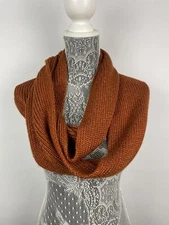 Echo Rust Red Metallic Modal Blend Knit Fall Autumn Infinity Scarf