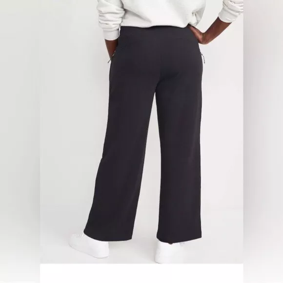 High-Waisted Dynamic Fleece Wide-Leg Trouser Pants