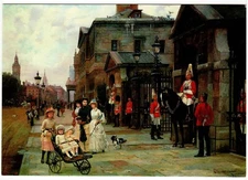 Medici Society Postcard - View of Whitehall by Filippo Baratt