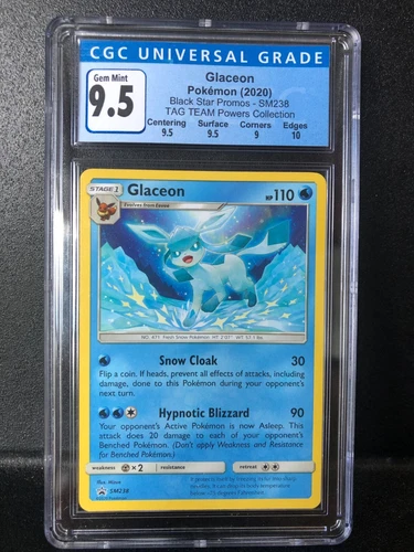 Glaceon Black Star Promo Tag Team Powers Collection SM238 CGC 9.5 Pokemon Card
