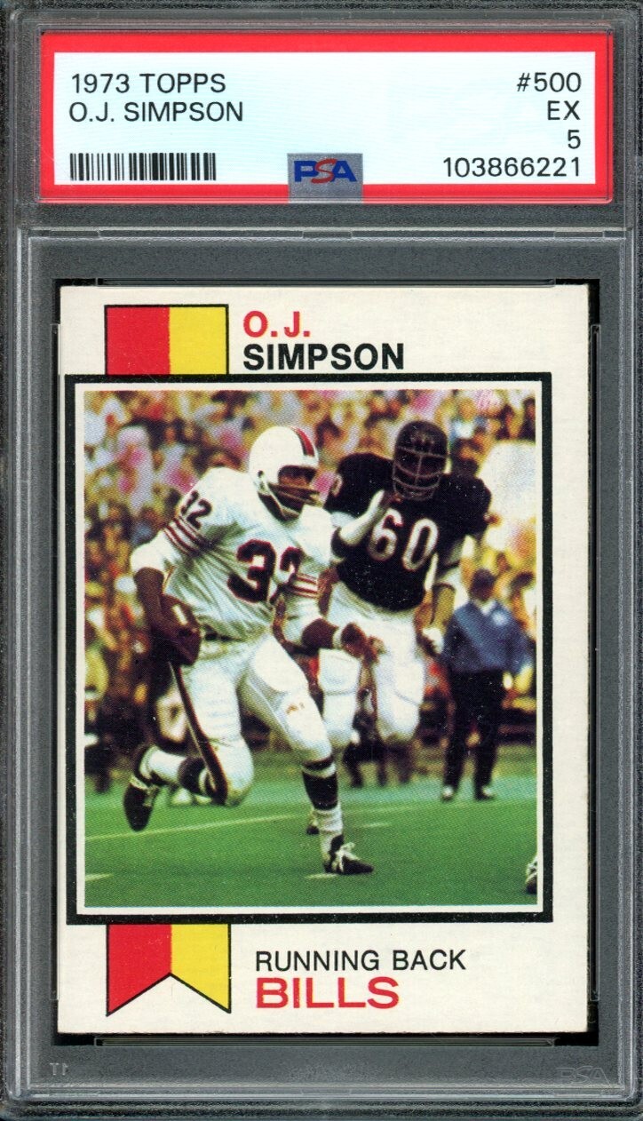1973 TOPPS #500 OJ SIMPSON PSA 5 BILLS HOF [G221]