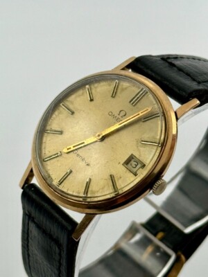 Vintage 1971 Omega 17J Date 9K .375 Yellow gold Cal. 1030 Men's