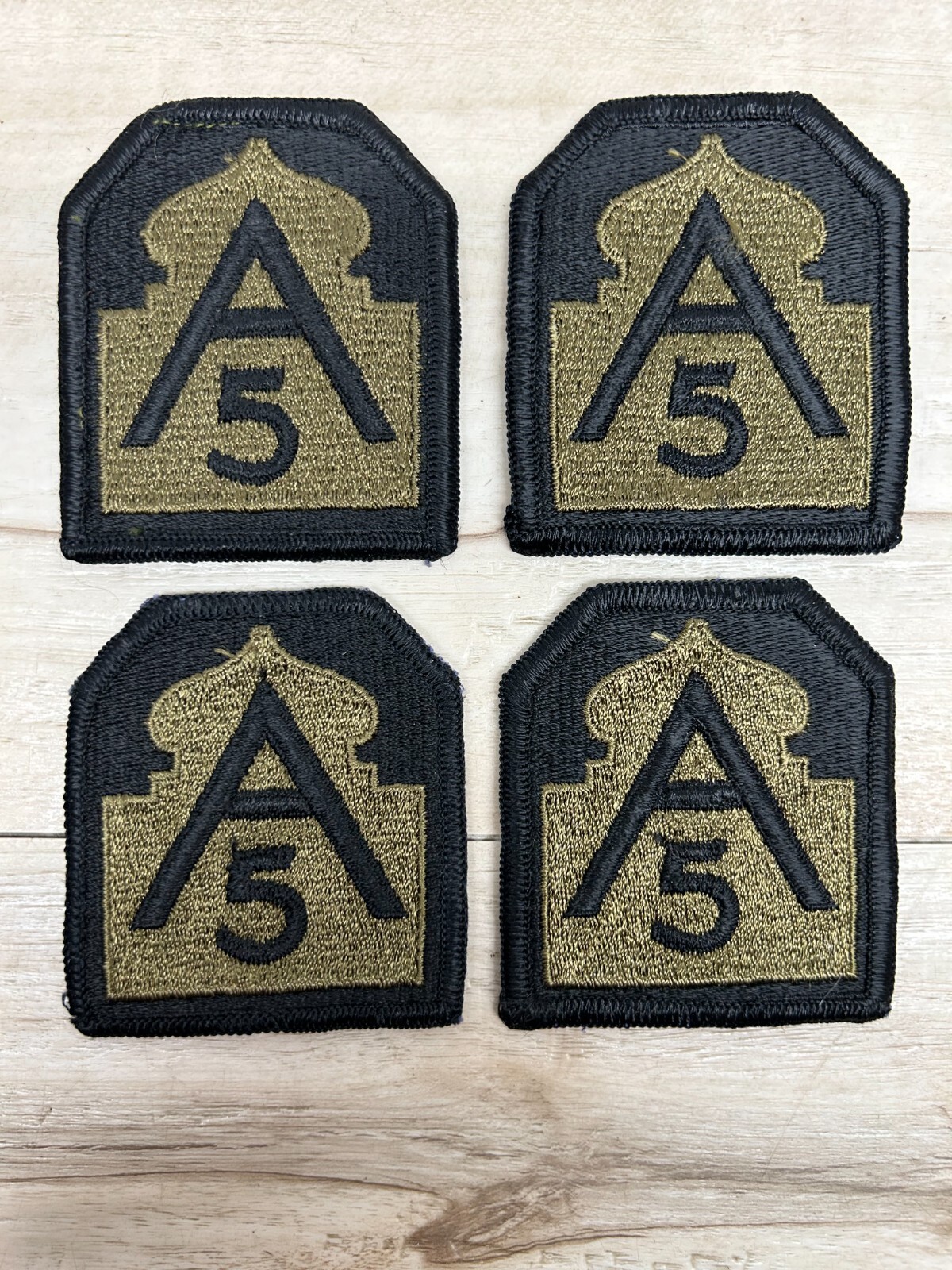 US Military 5th Army Subdued Shoulder Sleeve Uniform Sew On Patches Set Of 4